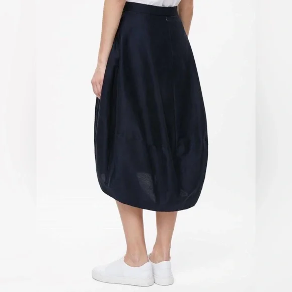 COS Navy Cocoon High/Low Skirt - Picture 2 of 6